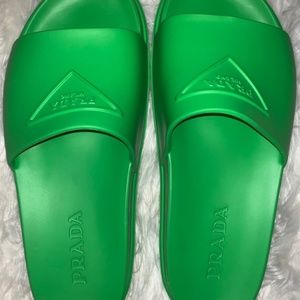 Prada Slides (Size 42, Green)